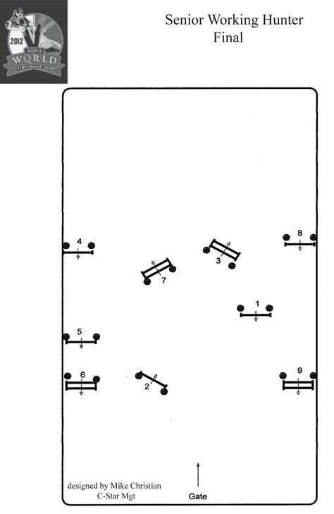 Practice the 2012 AQHA World Championship Show senior working hunter pattern at home! For more information about the AQHA World Show, visit: http://aqha.com/Showing/World-Show.aspx Jumping Courses, Hunter Course, Horse Jumping Exercises, Riding Ideas, Jumping Exercises, Riding Exercises, Dressage Exercises, Horse Training Exercises, Delayed Flight