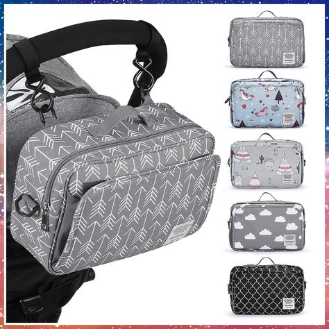 Universal Stroller Caddy Accessories All-in-One Baby Organizer with Insulated Pocket,Capacity for Diapers, Toys & Snacks, Dar Stroller Organizer Target, Stroller Caddy, Baby Stroller Organizer, Functional Double Handle Diaper Bag For On-the-go, Accessories Organizer, On-the-go Diaper Shoulder Bag With Zipper Pocket, Stroller Hooks, Stroller Organizer, Stroller Bag