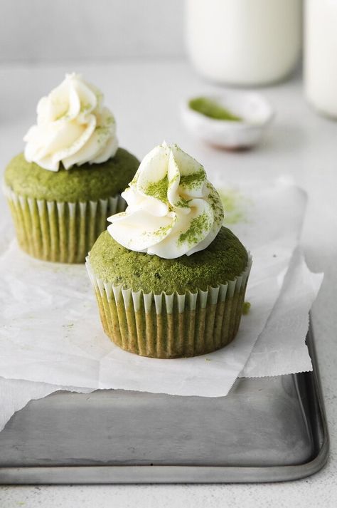 Matcha Cupcakes – Mildly Meandering Matcha Cupcakes, Benefits Of Matcha, Fluffy Cupcakes, Vanilla Cream Cheese, Cupcake Cream, White Chocolate Frosting, Cupcake Videos, Vanilla Cream Cheese Frosting, Matcha Dessert