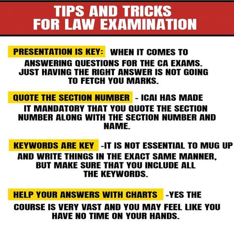 Here is the Most Important Tips and Tricks for Law Examination... #cafoundationexam #Account #cafoundation #castudents #icaistudents #followus #students #notes #meme #dream #commerce #cafoundationnotes #student #commercewale #charteredaccountant #icai #studynotes #education #questions #maths #cafoundation2021 #economics #businesslaw #cafoudnationperfectrevision #icaiexams #perfectrevisionbook Chartered Accountant, Business Law, Question And Answer, Study Notes, Economics, Be Yourself Quotes, Tips And Tricks, Like You, Presentation