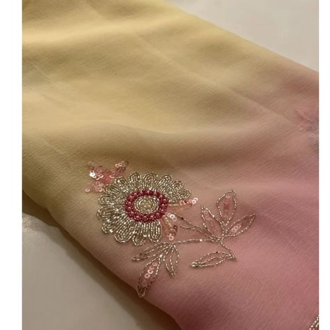 Saree Handwork Designs, Handwork Designs, Bridal Suit, Pure Chiffon Sarees, Function Dresses, Flower Resin Jewelry, Dresses Traditional, Saree Embroidery Design, Indian Dresses Traditional