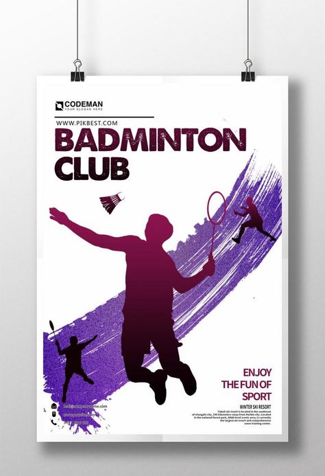 Poster Badminton, Badminton Poster, Recruitment Poster Design, Pickleball Quotes, Training Activities, Easter Poster, Posters Minimalist, Recruitment Poster, Sports Posters