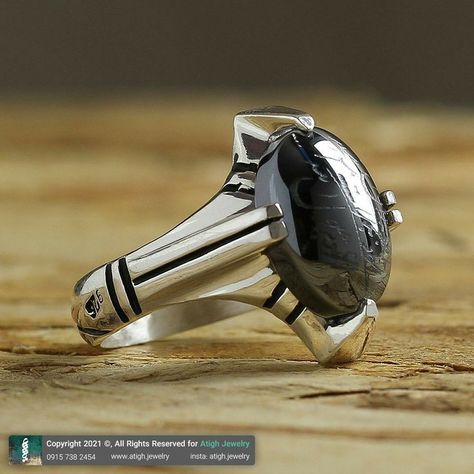 Modern Mens Rings, Mens Ring Designs, Ring Boy, Jewelry Knowledge, Hematite Ring, Islamic Jewelry, Diamond Image, Mens Rings, Silver Bling