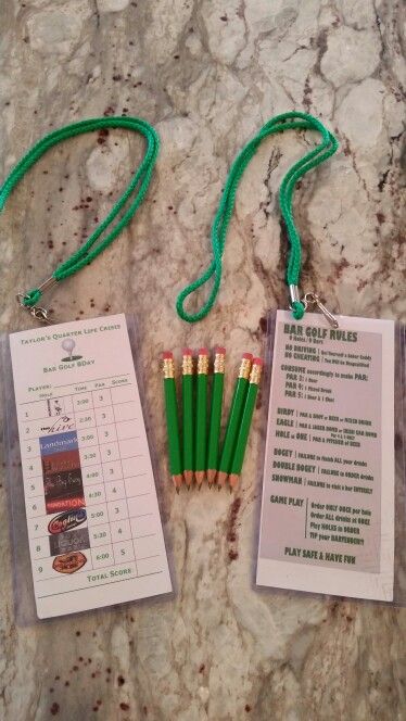 Bar Golf. Raleigh. Birthday. Bar Golf Scorecard. Golf Party Ideas, Bar Golf, Pub Golf, Golf Party Games, Golf Bar, Golf Fundraiser, Cabin Weekend, Golf Theme Party, Golf Scorecard