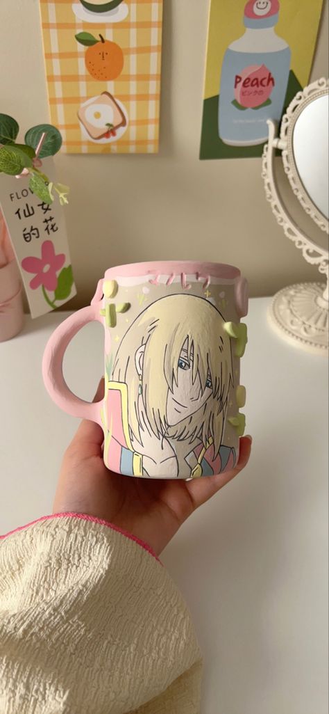 Insta Marwa.studio_ Mug Wallpaper, Castlevania Wallpaper, Cerámica Ideas, Howls Moving Castle, Ceramic Cups, Studio Ghibli, Clay Art, Castle, Mug