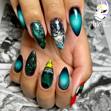 Midoriya izuku deku boku no hero anime nails Bakudeku Nails, Mha Nail Art, Deku Nails Art, Deku Nails, My Hero Academia Nails, Mha Nails, Anime Nail, Hero Anime, Deku Boku No Hero