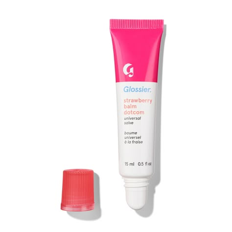 Glossier Balm Dotcom Lip Balm (15ml) | Space NK Glossier Strawberry, X Mas Wish, Birthday Wish List Ideas, Cardboard Skincare, Teen Christmas Wishlist, Skincare Christmas, Glossier Balm, Blonde Hair Pale Skin, Glossier Balm Dotcom