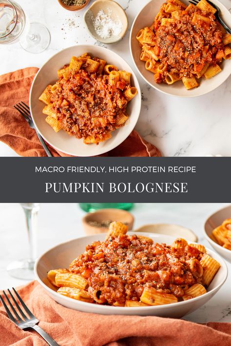 Pumpkin Bolognese Sauce – Everyday Dishes Butternut Squash Bolognese, Pumpkin Bolognese, Bolognaise Recipe, High Protein Pasta Recipes, Protein Pasta Recipes, Pumpkin Pasta Sauce, Bolognese Sauce Recipe, Pumpkin Dishes, Lentil Pasta