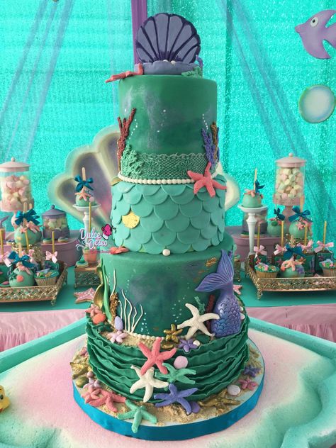 Ariel Themed Quinceanera, Sofia The First Quinceanera, Little Mermaid Quinceanera Theme, Little Mermaid Sweet 16, Princess Quince, Lil Mermaid, Quince Cake, Quinceanera Theme, Ocean Birthday Party