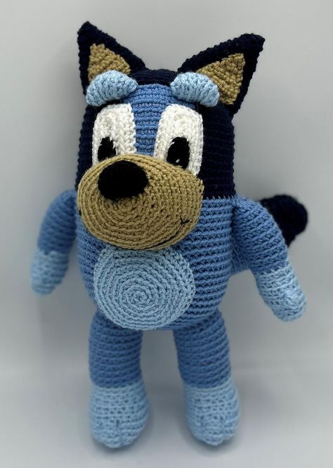 Bluey the Blue Heeler Puppy Crochet pattern by TexasStitchChicks Blue Crochet Pattern, Panda Quilt, Puppy Crochet Pattern, Blue Heeler Puppy, Heeler Puppy, Puppy Crochet, Blue Heeler Puppies, Heeler Puppies, 5th Birthday Ideas