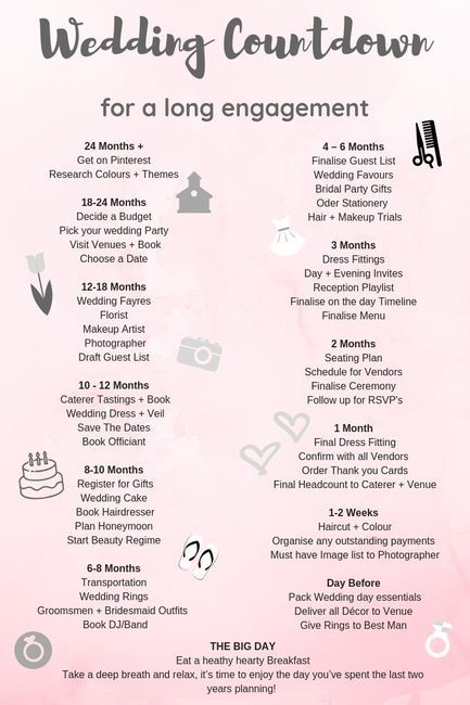 Wedding Planning Schedule, Countdown Wedding, Long Engagement, Wedding On A Budget, Wedding Planning Timeline, Wedding Countdown, Wedding Planning Guide, Future Wedding Plans, Planning Checklist