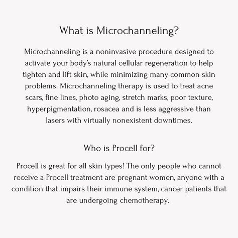 Welcome @microchanneling to Future You Skin! We are so excited to offer Procell microchanneling. This service is going to enhance of offerings and results! Procell microchanneling is now available for booking🤍 #columbusesthetician #ohioesthetician #beforeandafter #newalbanyohio #westerville #gahannaohio #procelltherapies #procellmicrochanneling Procell Microchanneling, New Albany Ohio, Marketing Ideas, Esthetician, Columbus, So Excited, Skin Care, Acne, Marketing