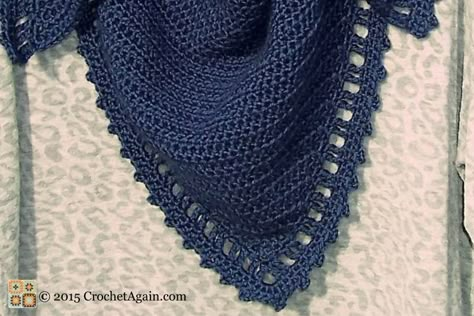 Crochet Edging And Borders, Crochet Prayer Shawls, Crochet Shawl Free, Crocheted Shawl, Crochet Shawl Pattern Free, Shawl Crochet, Crochet Triangle, Crochet Shawls And Wraps, Shawl Patterns