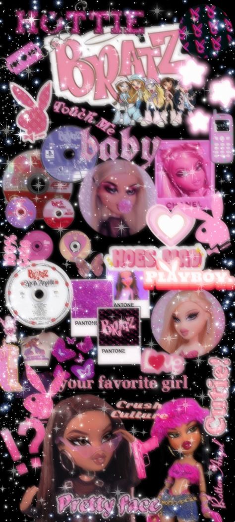 Bratz Asethic Wallpaper, 200s Wallpaper Aesthetic, Bratz Y2k Wallpaper, Pink Y2k Iphone Wallpaper, Y2k Asthetics Wallpaper, Bratz Iphone Wallpaper, Emo Ipad Wallpaper, Aesthic Wallpapers Iphone, Bratz Pink Aesthetic