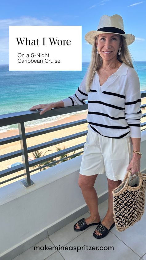 What I Wore on a 5-Night Caribbean Cruise. Cruise Outfits For Family, Catamaran Cruise Outfit, Day Cruise Outfits Casual Summer, Crab Feast Outfit Ideas, Caribbean Vacation Capsule Wardrobe, Winter Cruise Outfits Mexico, Cruise Outfits For Women In 30s, Dressing For A Cruise For Women, Clothes For A Cruise Caribbean