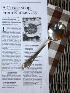 Kc Steak Soup, Kansas City Steak Soup Recipes, Plaza Iii Steak Soup Kansas City, Kansas City Steak Soup, Kansas Recipes, Steak Soup Recipes, Kansas City Steak, Kansas City Plaza, Hamburger Vegetable Soup