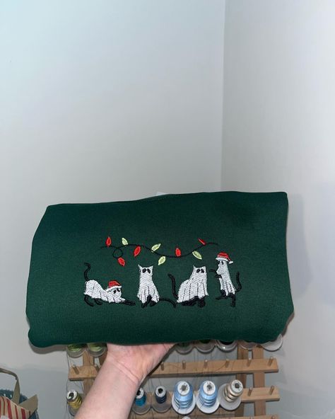 Make a cute Christmas sweater with me. Who wants one! Cat lovers out there? 🐈 #cats #xmas #lovers #matching #burnsyembroidery #cosy #gifts 🎁 Cute Christmas Sweater, Cute Christmas, Christmas Sweater, Cute Gifts, Christmas Ideas, Christmas Sweaters, Cat Lovers, Embroidery, Christmas