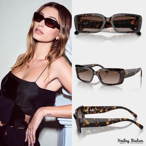 Vogue Sunglasses Women, Hailey Bieber Sunglasses, Eye Accessories, Vogue Sunglasses, Boutique Ideas, Vogue Eyewear, 2025 Vision, Hailey Baldwin, Minimal Jewelry