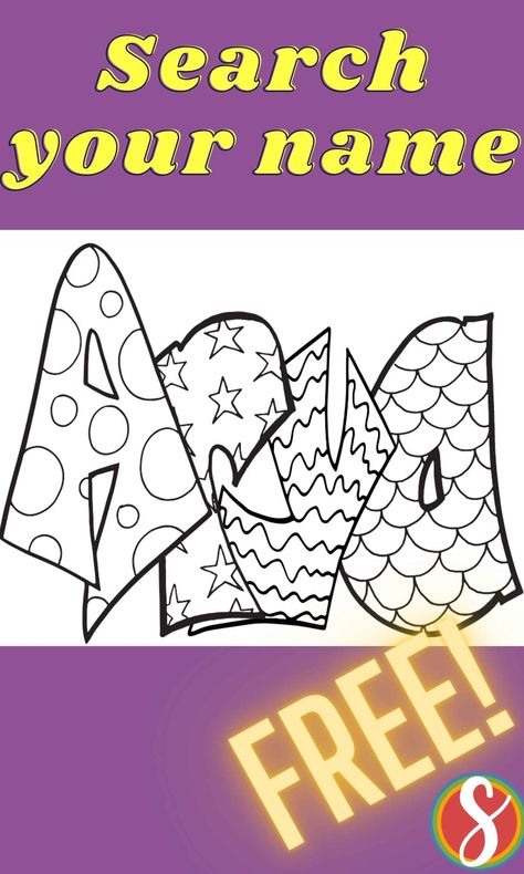 ARYA Free Name Coloring Page — Stevie Doodles Doodle Art Name, Name Art Projects, Doodle Name, Name Design Art, Letters Ideas, Letters Tattoo, Name Coloring Pages, Graffiti Names, Name Drawings