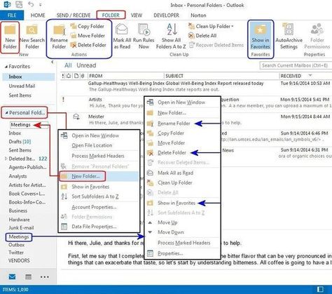 Outlook organization tips: 5 ways to tame the email pile | PCWorld Outlook Productivity, Outlook Hacks, Outlook Tips, Outlook 365, Custom Folders, Excel Hacks, Folder Templates, Computer Shortcuts, Work Email