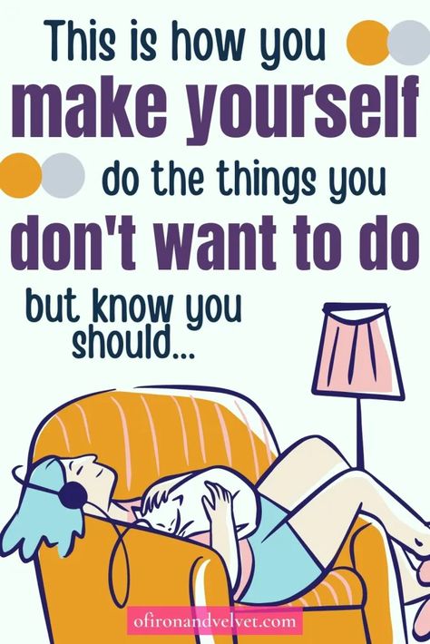 How do you make yourself do the things you don’t want to do but know you should do? #SelfImprovement #SelfImprovementTips #GetShitDone #Procrastinator #Procrastination #Lazy #Goals How To Do Things You Dont Want To Do, How To Make Something, Personal Transformation, Start Cleaning, When You Sleep, Images And Words, Interesting Reads, Christian Parenting, Clean Room