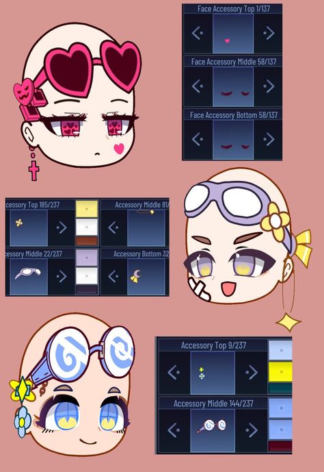 Gacha Face Idea Tutorial, Gacha Club Face Accessories Ideas, Gacha Club Hair Accessories Ideas, Gacha Head Accessories, Gacha Hair Accessories, Gacha Club Head Accessories Ideas, Gacha Club Accessories Ideas, Gacha Club Eyes Ideas, Gacha Club Face