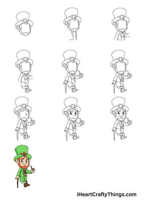 How To Draw A Leprechaun Step By Step, How To Draw A Leprechaun, Leprechaun Drawing Easy, Leprechaun Drawing, Draw A Leprechaun, Drawing Easy Step By Step, Fairy World, Irish Folklore, Sketching Tips