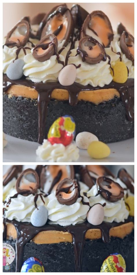 Cadbury Easter Egg Cheesecake, Cadbury Creme Egg Cheesecake, Cadbury Brownies Recipes, Cadberry Egg Cheesecake, Cadbury Egg Cake, Cadbury Mini Egg Cheesecake, Cadbury Egg Desserts, Cadbury Cheesecake, Easter Cheesecake Recipes