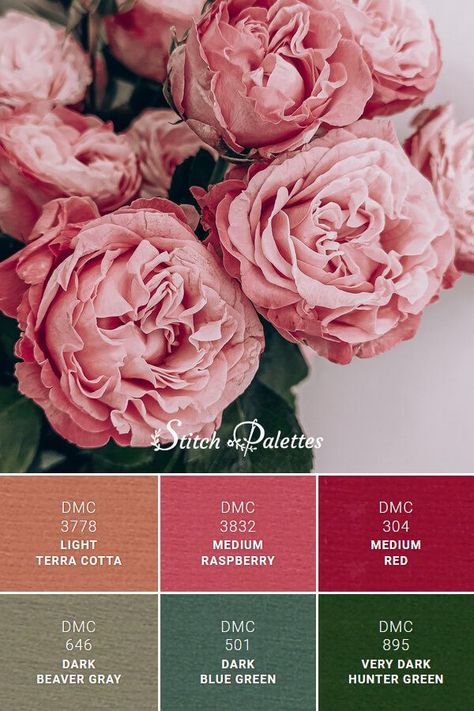 Embroidery Color Palette, Dark Hunter Green, Dark Hunter, Palette Design, Red Colour Palette, Color Schemes Colour Palettes, Pink Palette, Color Palette Pink, Raspberry Color