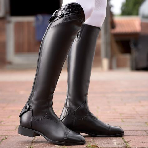 Coming Soon 🔔 Ariat // Palisade Show Tall Riding Boots 🐴 Combining a traditional design with peak performance, the Ariat Ladies Palisade Long Show Boots are sure make a statement no matter what equestrian discipline ✨ Full-grain leather outer and inner lining ✨ Ariat’s 4LR technology for comfort and stability ✨Tonal croc print cuff design ✨ Duratread outsoles with rider tested traction zones Hit the notify button to be the first to find out when these land! #randrcountry #ariat #ariatpali... Cuff Design, Tall Riding Boots, Croc Print, Peak Performance, Tall Boots, Traditional Design, Full Grain Leather, Riding Boots, Equestrian