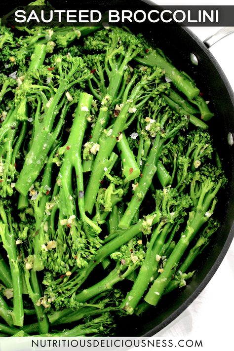 Sautéed Broccolini with Garlic An elegant alternative to broccoli, Sautéed Broccolini with Garlic is fresh, flavorful, and cooked to tender perfection. It's great for any occasion and easy to make! #broccolini #ketoside #easysidedish #healthyside Brocollini Recipes, Baby Broccoli Recipe, Broccolini Recipe, Grilled Broccolini, Keto Veggies, Holiday Side Dishes, Dairy Free Options, Veggie Side Dishes, Broccoli Recipes