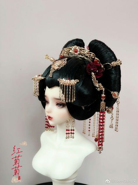 Big Hair Character Design, Oiran Hairstyle, Chinese Hairstyle Traditional, Japan Traditional Hairstyle, Historical Chinese Hairstyles, Historical Japanese Hairstyles, Japan Hairstyle, Japanese Courtesan Hair, Geisha Hair