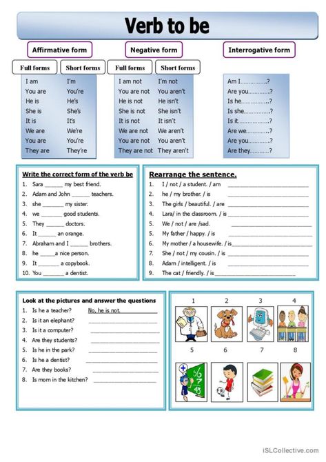 To Be Worksheet, Verb To Be, English Grammar Exercises, Grammar Exercises, English Exercises, Verb Worksheets, The Verb, English Grammar Worksheets, English Worksheets For Kids