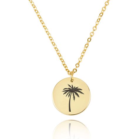 PRICES MAY VARY. IMPORTANT - Please ignore the delivery time frame that Amazon shows, it is much shorter in reality. The processing time for our orders is 2-5 business days, and the shipping time is 2-6 business days. Palm Tree Necklace. A lovely gift for your wife or yourself. This Palm Tree Necklace makes the perfect birthday gift for your best friend. Click on "Customize Now" for personalization Palm Tree Necklace. Material: Sterling Silver or Gold/Rose Plated 18k. Beleco Jewelry making beaut Tree Engraving, Palm Tree Jewelry, Gold Palm Tree, Palm Tree Necklace, Palm Tree Pendant, Tiny Pendant, Heart Choker, Pink Beach, Tree Necklace