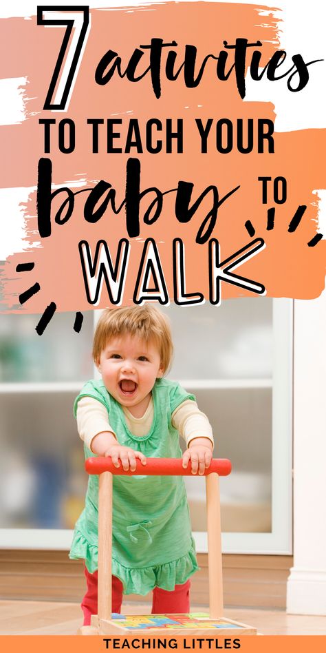 Looking for tips and activities on how to teach baby to walk? Here are several ways to help your infant or toddler get on the move quickly by strengthening their legs and trunk muscles for improved gross motor skill milestones. Infant Walking Activities, Infant Gross Motor Skills Activities, Walking Activities, Gross Motor For Infants, Gross Motor Skills For Infants, Infant Gross Motor, Infant Large Motor Activities, Gross Motor Activities For Infants 6-12 Months, Infant Gross Motor Activities