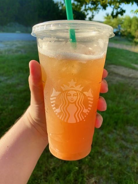 Starbucks Orange Drink, Orange Juice Aesthetic, Pastel Orange Aesthetic, Orange Tumblr, Peach Ring, Aesthetic Starbucks, Rainbow Drinks, Starbucks Aesthetic, Orange Drink