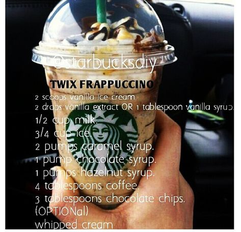 Starbucks Twix Frappe, Starbucks Caramel Frappuccino, Resep Starbuck, Minuman Starbucks, Starbucks Hacks, Starbucks Drinks Diy, Secret Starbucks Recipes, Frappe Recipe, Secret Starbucks Drinks