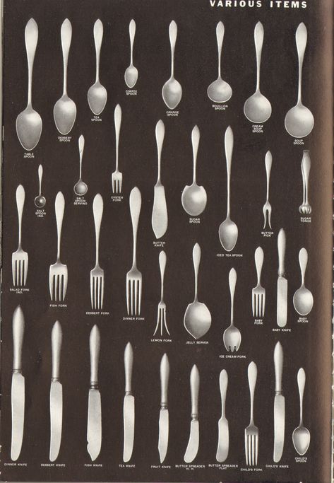 Butler Room, Vintage Silverware Patterns, Dinning Etiquette, Table Setting Etiquette, Makanan Italia, Kitchen Essentials List, Table Etiquette, Formal Table Setting, Dining Etiquette