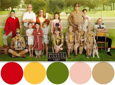 Wes Anderson Color Palette, Wes Anderson Style, Movie Color Palette, Whimsical Bedroom, Wes Anderson Movies, Wes Anderson Films, Adventure Club, Moonrise Kingdom, Room Wall Painting