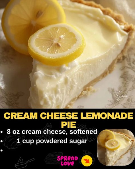 Cream Cheese Lemonade Pie Chicken And Spinach Casserole, Cream Cheese Lemonade Pie, Beef Tips And Noodles, Baked Meatloaf, Lemonade Pie, Mexican Casserole Recipe, Cheesecake Mousse, Make Cream Cheese, Chicken Pasta Bake