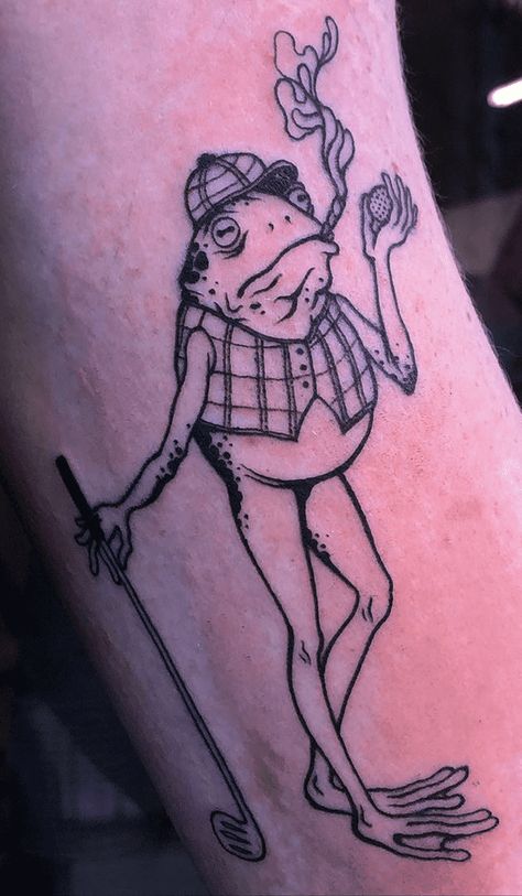 Golf Tattoo Design Images (Golf Ink Design Ideas) Small Golf Tattoo, Golf Club Tattoo, Golf Tattoo For Women, Golf Tattoo Ideas For Men, Golf Tattoo Ideas, Pops Tattoo, Gentleman Tattoo, Golf Tattoo, Outlaw Tattoo