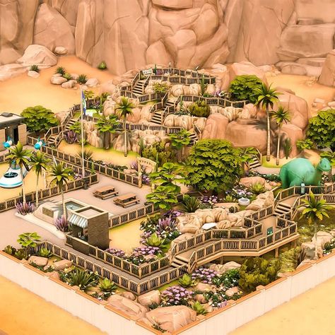 honeymaysims | Base Game Desert Park 💛 Hi friends 👋 I'm very excited to finally show you all my part of the #BacktoBasicsCollab and savefile hosted by… | Instagram Oasis Springs, The Sims 4 Lots, Sims 4 Challenges, Desert Bloom, Sims 4 Cc Kids Clothing, Sims 4 House Plans, Spring Spa, Sims 4 House Building, Sims 4 Expansions