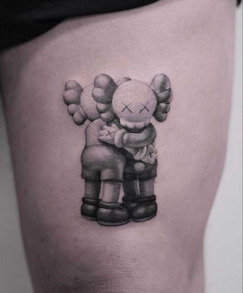 #tattoo Kaws Tattoo, Hand Tattoos For Girls, Omerta Tattoo, Pretty Hand Tattoos, Tattoo Quotes For Women, Back Of Shoulder Tattoo, Calf Tattoo, Aesthetic Tattoo, Flower Tattoo Designs