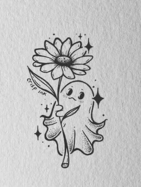 Ghost Doodle, Pumpkin Tattoo, Sunflower Tattoo Sleeve, Ghost Drawing, Ghost Tattoo, Cute Easy Doodles, Gothic Tattoo, Spooky Tattoos, Halloween Tattoos