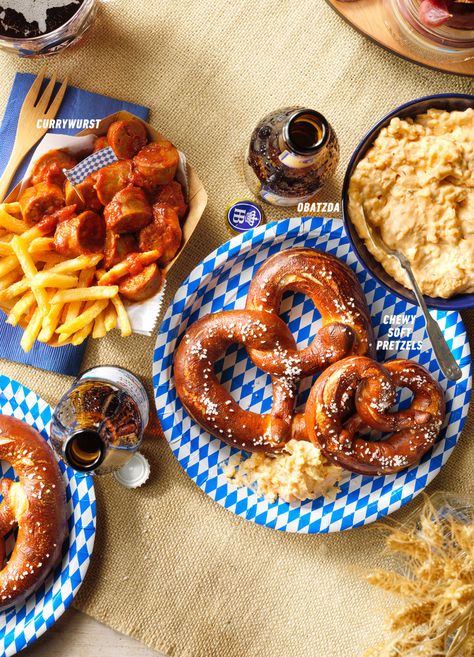 Host Oktoberfest at Home With Beer, Pretzels and Games Octoberfest Party Ideas, Beer Pretzels, October Fest, Oktoberfest Party, Fun Party Games, Soft Pretzels, Holiday Appetizers, Autumn Decor, Taste Of Home