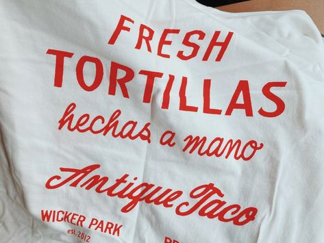 Fresh Tortilla Shirt by Daniel Patrick on Dribbble Taco Images, Vintage Tshirt Design, Fresh Tortillas, Daniel Patrick, Merch Design, Taco Shirt, Typography Letters, Tortillas, Lettering Fonts