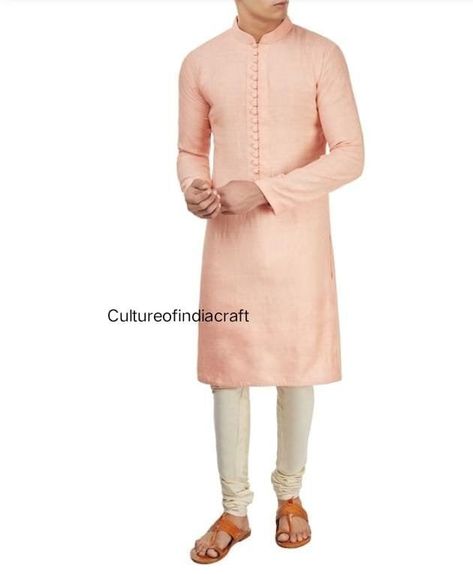 Indian mens clothing, Ethnic kurta, Mens clothing, Wedding, Party wear kurta, Stylish kurta, Peach color, Kurta pajama, Costume, Ethnic wear by CultureOfIndiaCrafts on Etsy Party Wear Kurta, Art Plan, Kurta Men, Mens Kurta, Indian Kurta, Ethnic Looks, Indian Textiles, Home Wear, Peach Color