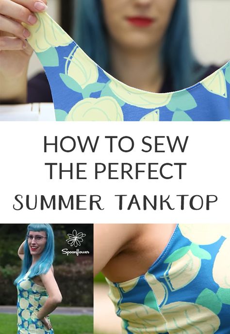 Diy Tank Top, Top Pattern Sewing, Tank Top Sewing Pattern, Diy Tank, Simple Tank Tops, Sewing Tops, Tank Top Pattern, Sewing Projects Clothes, Summer Tank Top