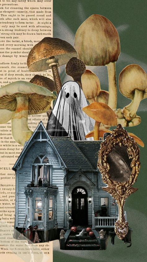 a haunted house, with a picket fence, to float around and ghost my friends #phoebebridgers #ghost #collage #aesthetic #moodboard #spooky #haunted Ghost Collage, House Collage, Ghost House, A Haunted House, Spooky House, Aesthetic Moodboard, Picket Fence, Home Pictures, Collage Sheet