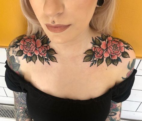 Chest Tattoo Flowers, Chest Tattoo Designs Female, Traditional Chest Tattoo, Traditional Chest, Chest Piece, Baby Tattoos, Snake Tattoo, Dope Tattoos, Chest Tattoo